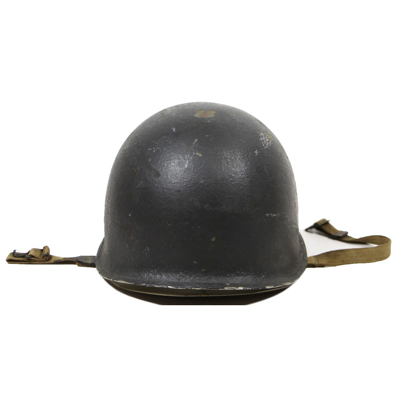 Casque M1, pattes fixes, US Navy, liner Westinghouse, A washers verts, nominatif