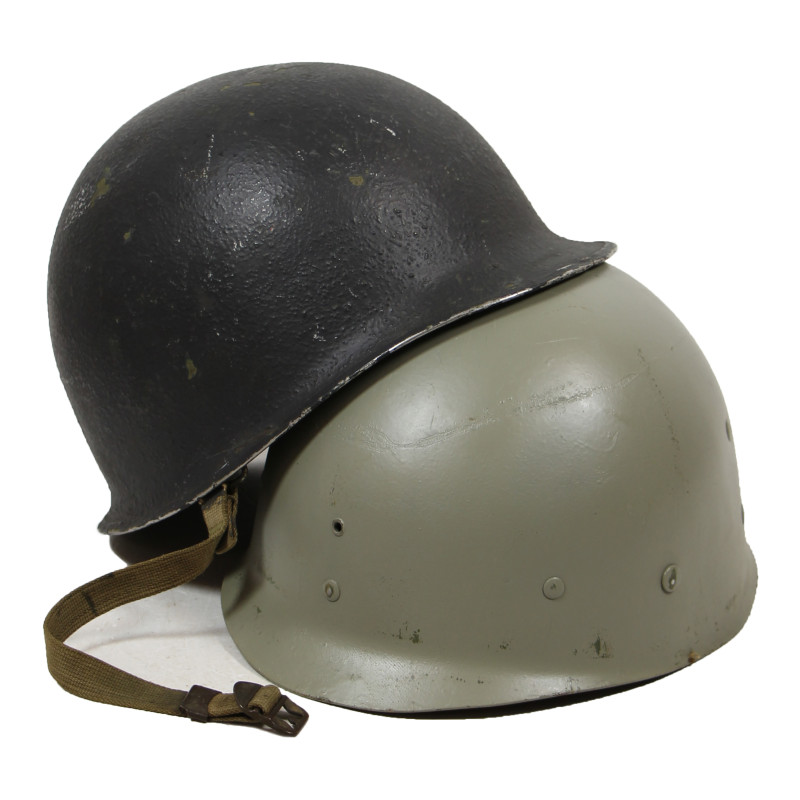 Casque M1, pattes fixes, US Navy, liner Westinghouse, A washers verts, nominatif