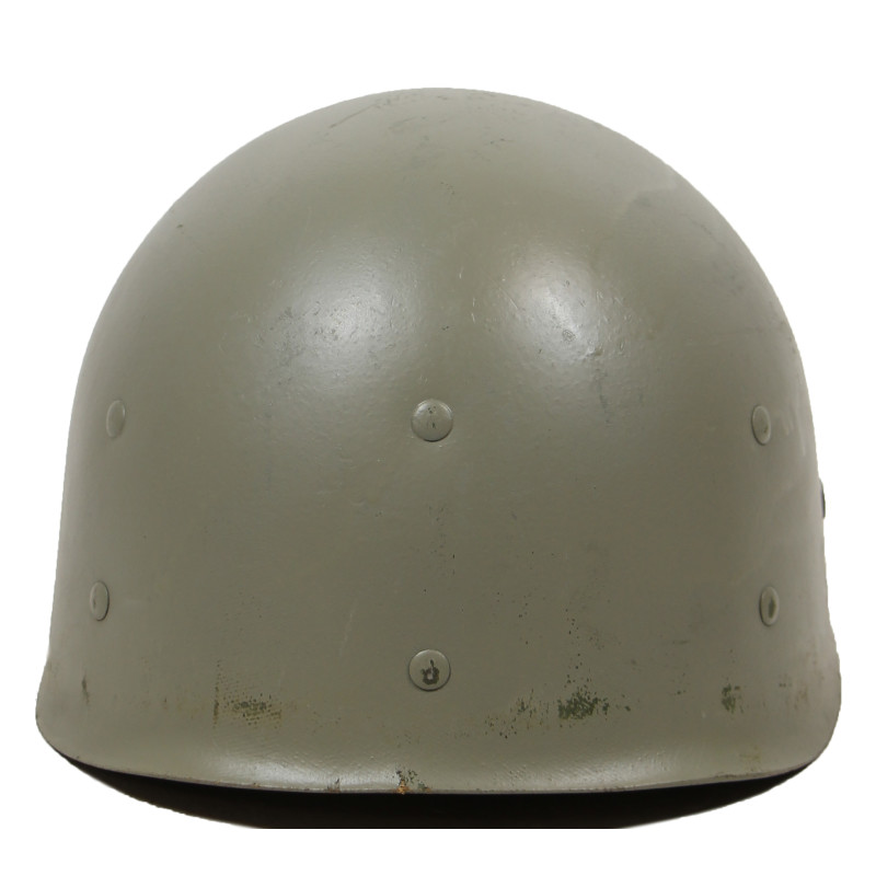 Casque M1, pattes fixes, US Navy, liner Westinghouse, A washers verts, nominatif