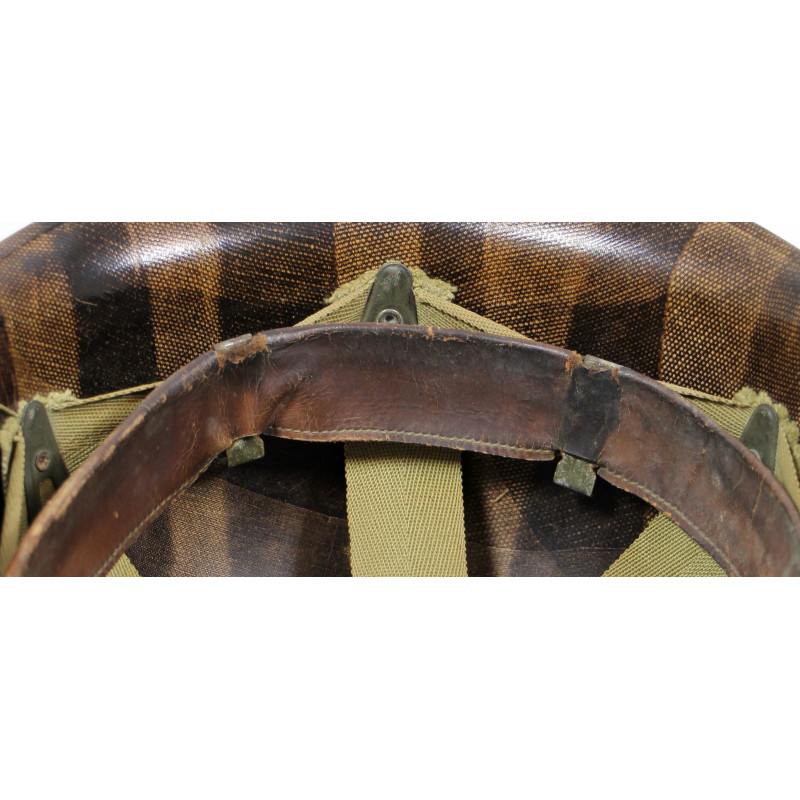 Casque M1, pattes fixes, US Navy, liner Westinghouse, A washers verts, nominatif