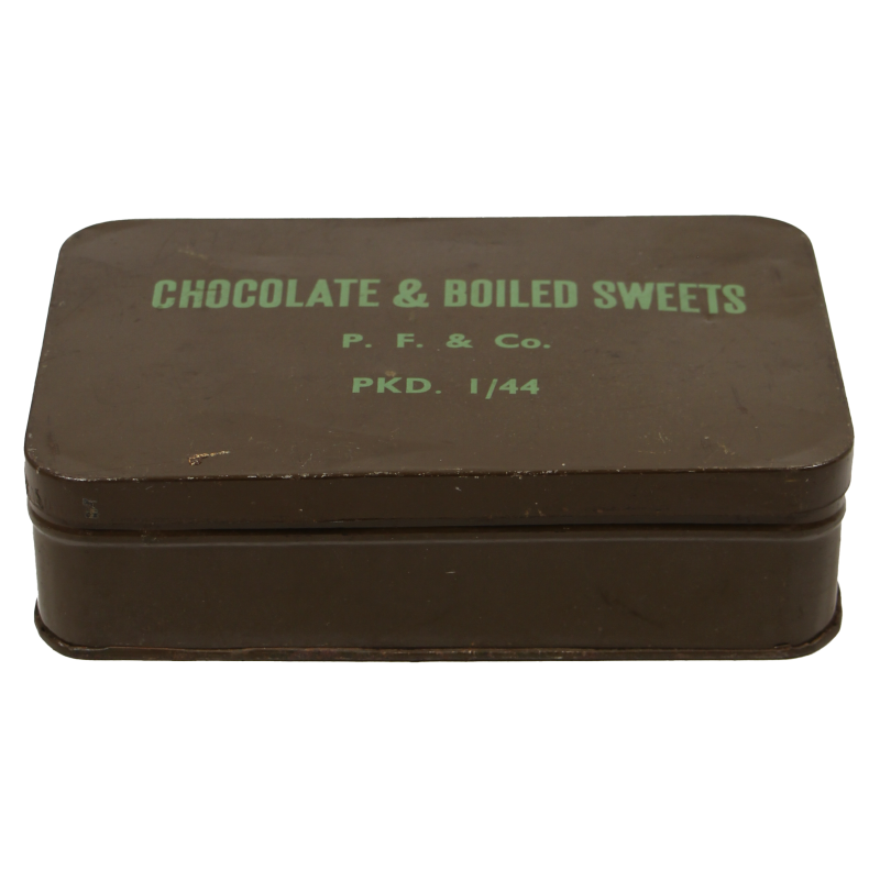Boîte de chocolats et bonbons, ration britannique, janvier 1944