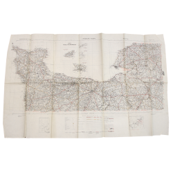 Carte britannique, CHERBOURG-ROUEN, Normandie, 1941