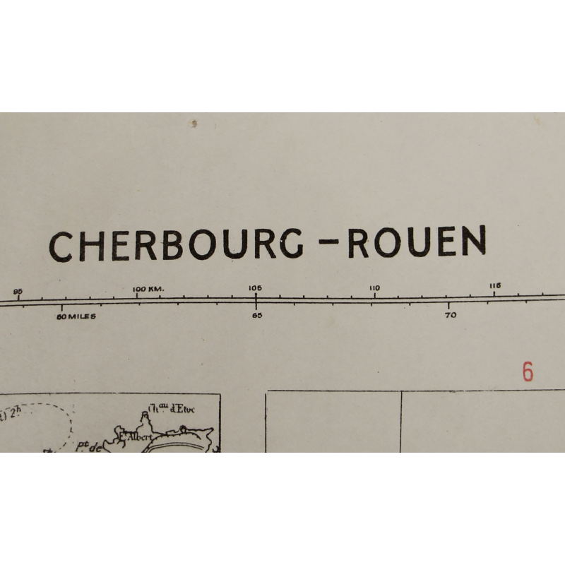Map, British, CHERBOURG-ROUEN, Normandy, 1941