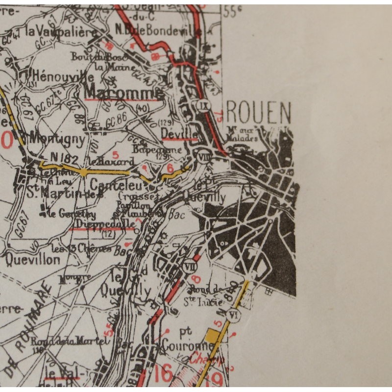 Map, British, CHERBOURG-ROUEN, Normandy, 1941