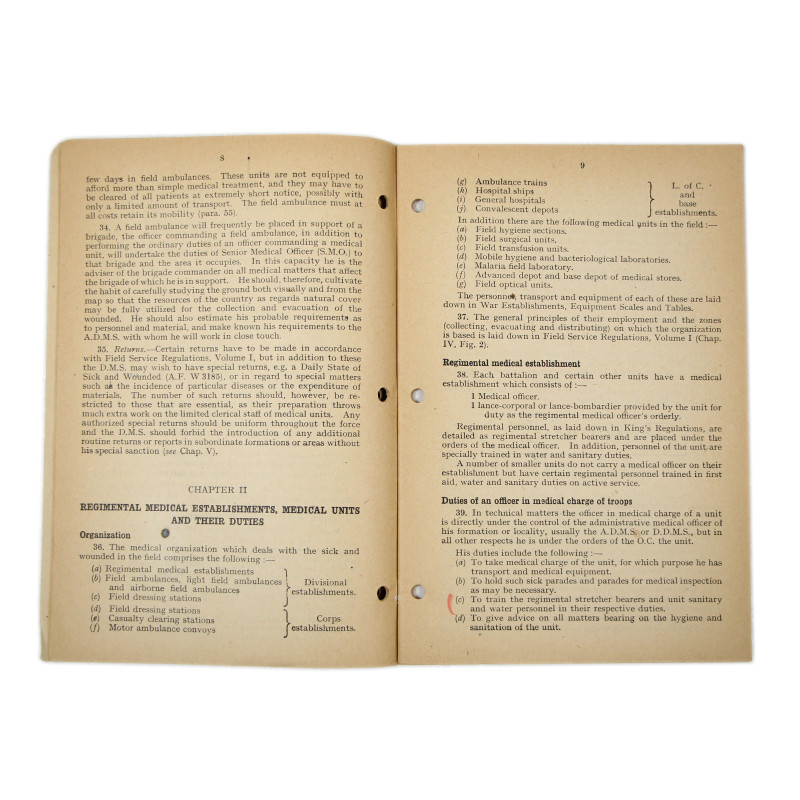 Manuel britannique, Royal Army Medical Corps, Training Pamphlet No. 2, 1943