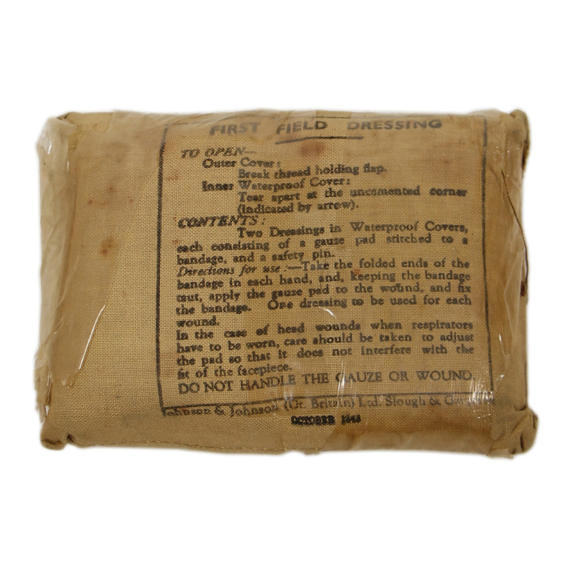 Dressing, Field, First, British, Johnson & Johnson (Gt. Britain) Ltd., October 1943