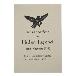 Programme sportif, Bannsportfest der Hitler-Jugend, Haguenau, 20 juin 1943