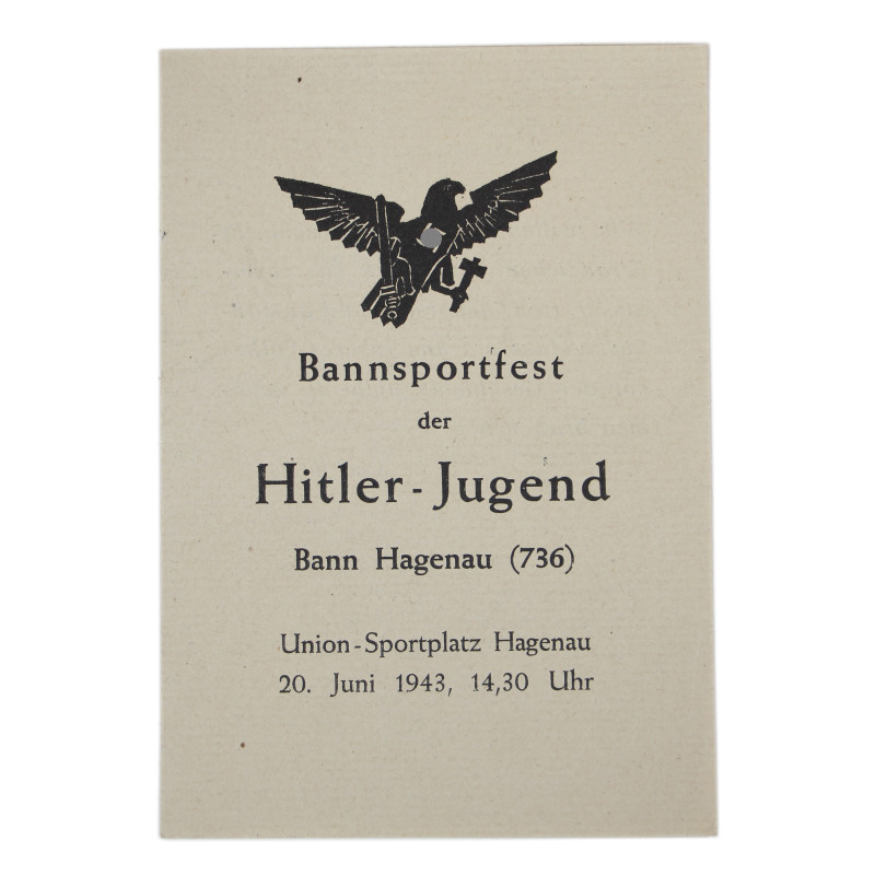 Program, Sports, Bannsportfest der Hitler-Jugend, Haguenau, June 20, 1943