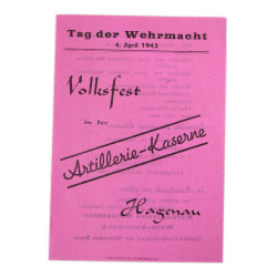 Prospectus, fête folklorique, Tag der Wehrmacht, Haguenau, 4 avril 1943, rose