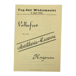 Prospectus, fête folklorique, Tag der Wehrmacht, Haguenau, 4 avril 1943, jaune