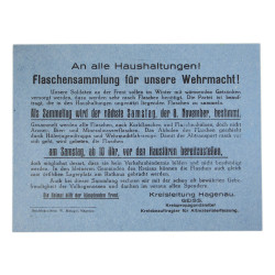 Prospectus, collecte de bouteilles au profit de la Wehrmacht, Haguenau