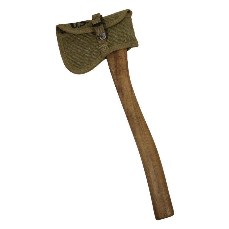 Axe, Intrenching, M-1910, with Carrier, OD 3, SHANE MFG. CO. 1942