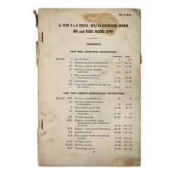 Manual, Technical, TM 9-803, Truck, ¼-Ton, 4 x 4 (Willys-Overland Model MB and Ford Model GPW)