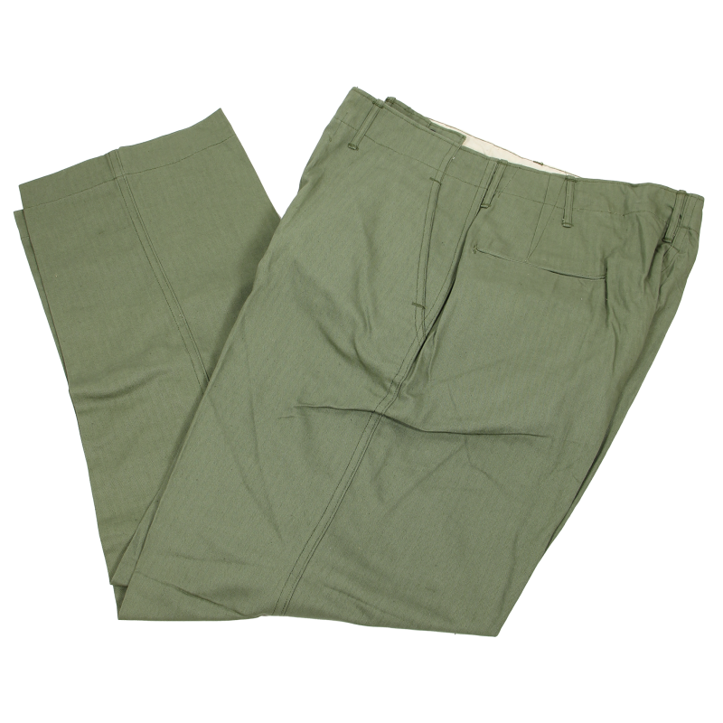 Pantalon de combat, US Army, treillis HBT (Herringbone Twill), 1er type, taille 36 x 31, 1942