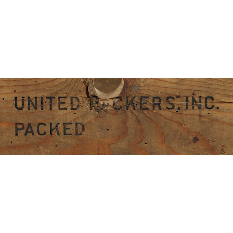Caisse en bois, hachis de corned-beef, UNITED PACKERS, INC., vide