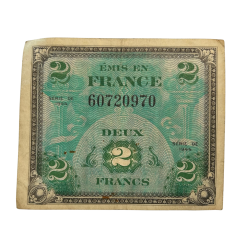Banknote, Flag, (Invasion Money), 2 Francs, 1944
