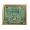 Banknote, Flag, (Invasion Money), 2 Francs, 1944
