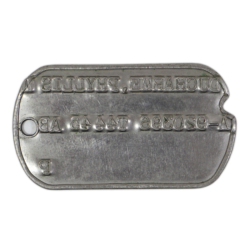 Dog Tag, Pvt. Phyllis Ducharme, WAC
