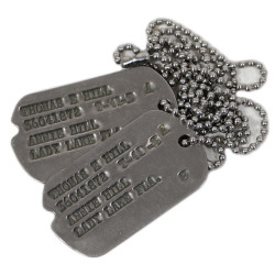 Plaques d'identité, Dog Tags, S/Sgt. Thomas Hill, Medic, 100th General Hospital, ETO