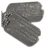 Plaques d'identité, Dog Tags, S/Sgt. Thomas Hill, Medic, 100th General Hospital, ETO