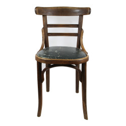 Chaise en bois britannique, NAAFI, réutilisée par la Gendarmerie Nationale