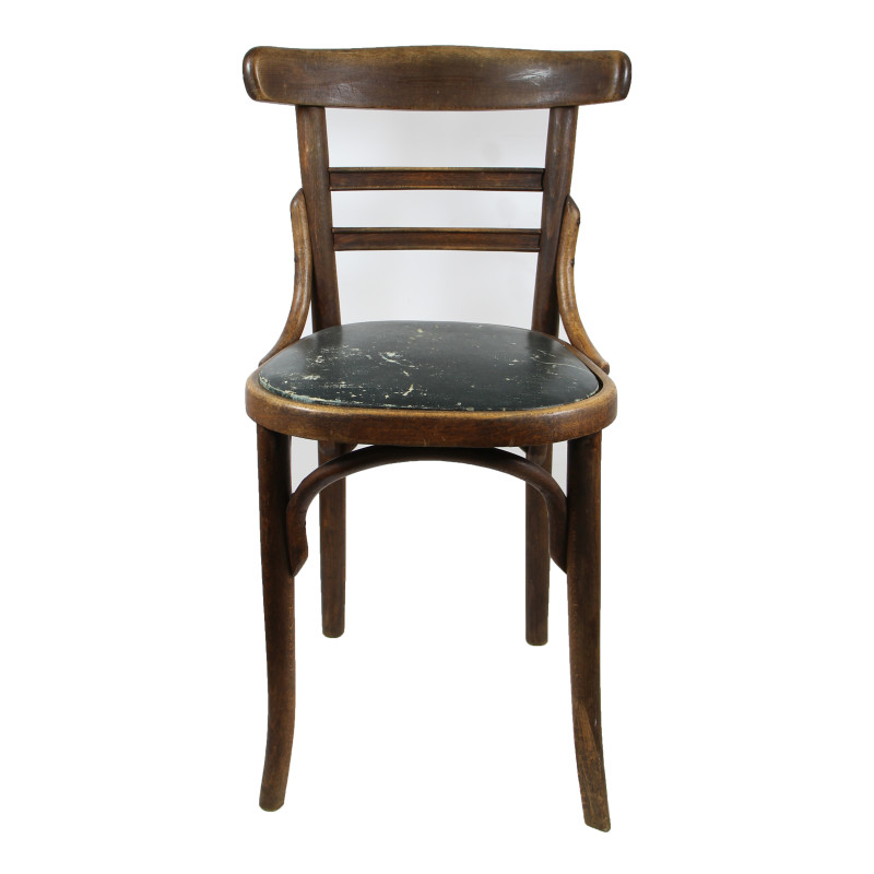 Chaise en bois britannique, NAAFI, réutilisée par la Gendarmerie Nationale