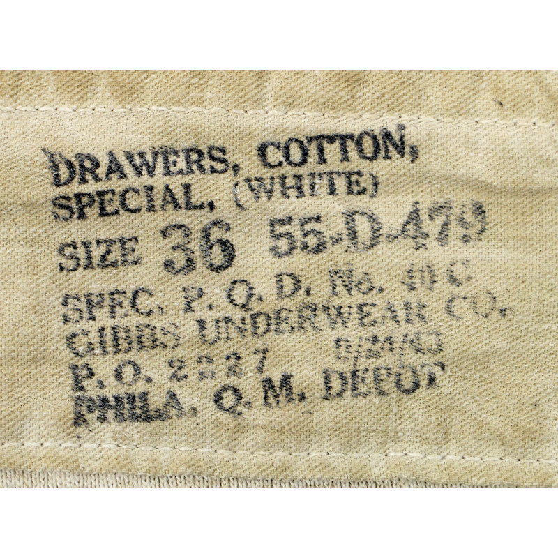 Caleçon long, US Army, taille 36, 1942