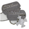 Plaques d'identité, Dog Tags, avec médaillon religieux, S/Sgt. William Pantone, Medic, 222nd Hospital Ship Co., ETO, Cherbourg
