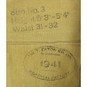 Pantalon canadien, Pattern 1939, taille 3, 1941, nominatif