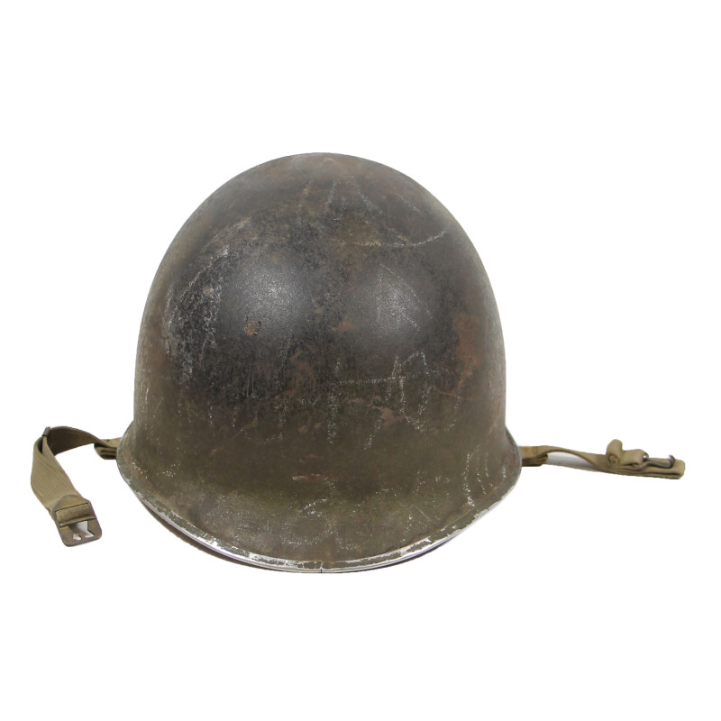 Casque M1, pattes fixes, camouflé, liner CAPAC, A washers verts