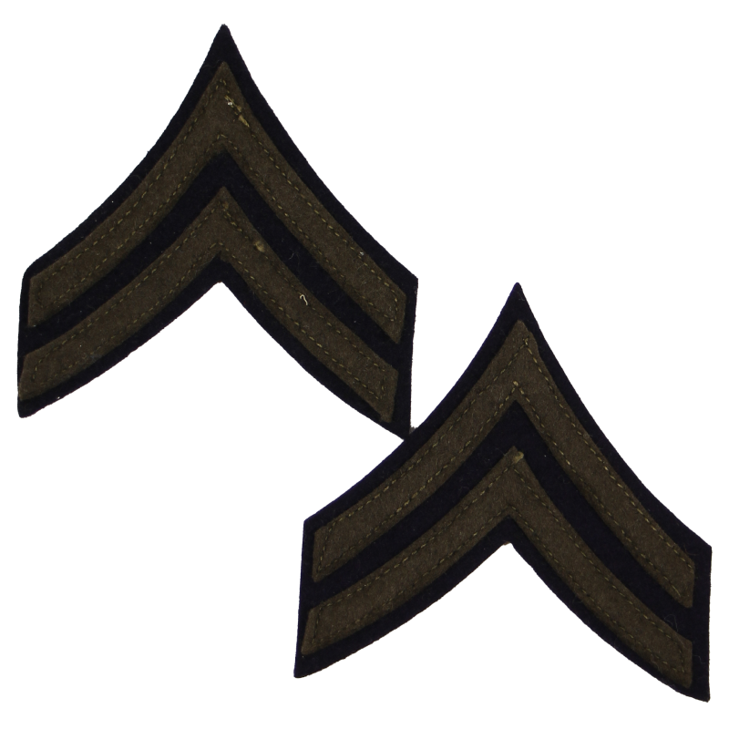 Corporal Rank Insignias, OD, wool