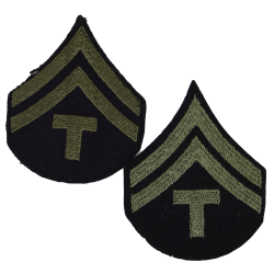 Grades en tissu de Caporal Technician, T/5, vert