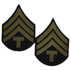 Grades en tissu de Technician 4th Grade, T/4 Sergeant, OD