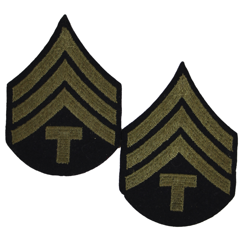 Grades en tissu de Technician 4th Grade, T/4 Sergeant, OD