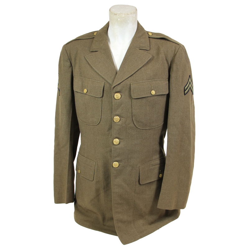 Coat, Wool Serge, OD, 40L, Corporal, 1942