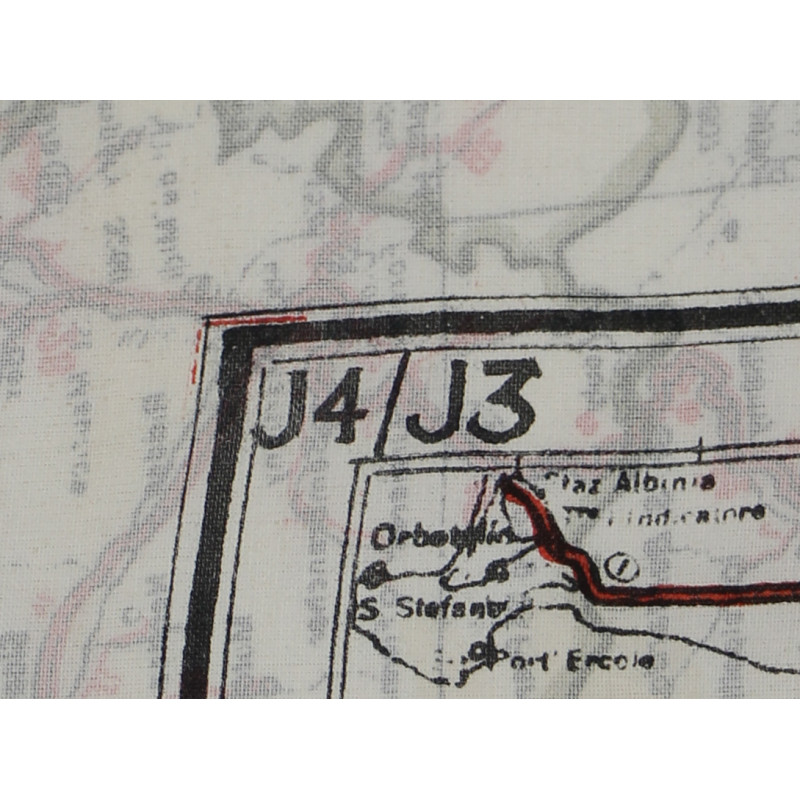Carte d'évasion en soie, MI 9, Italie continentale et Sicile, J4/J3