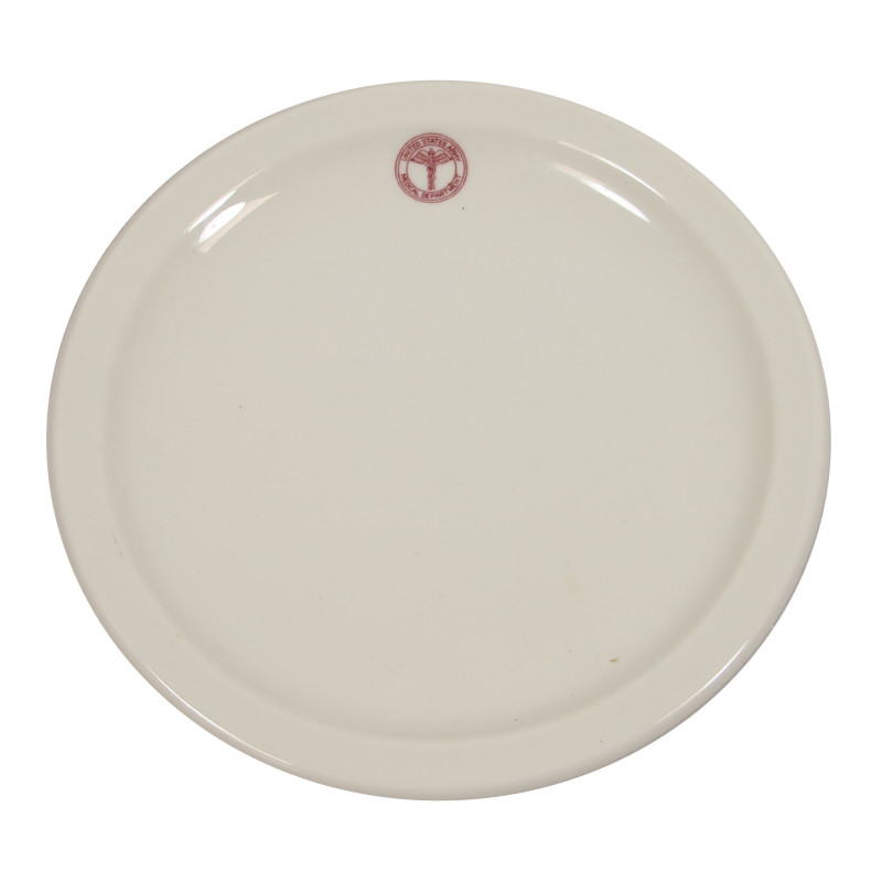 Assiette en porcelaine, US Army Medical Department, ECONO-RIM, 1943