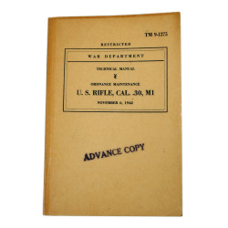 Manual, Technical, TM 9-1275, U.S. Rifle, Cal. .30, M1, 1942