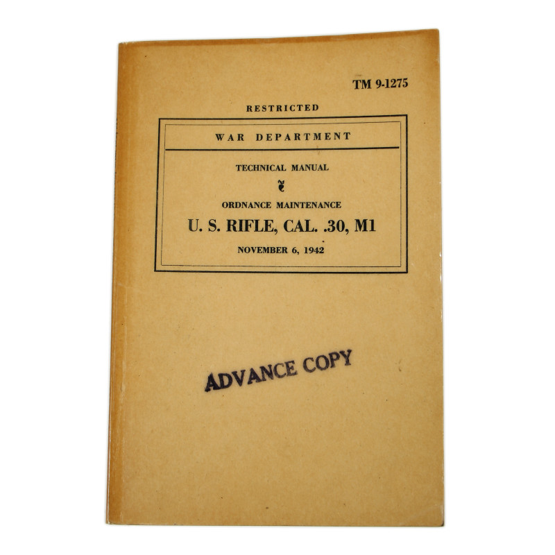 Manuel technique, TM 9-1275, U.S. Rifle, Cal. .30, M1, 1942