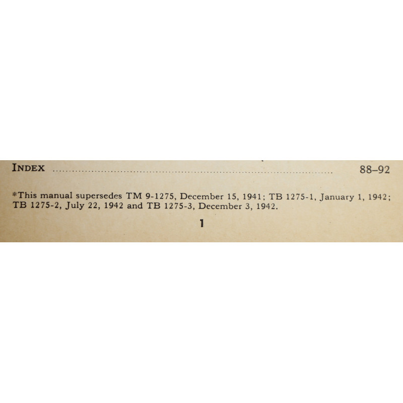 Manual, Technical, TM 9-1275, U.S. Rifle, Cal. .30, M1, 1942