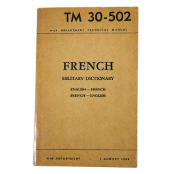 Manual, Technical, TM 30-502, French Military Dictionary, English-French - French-English, 1944