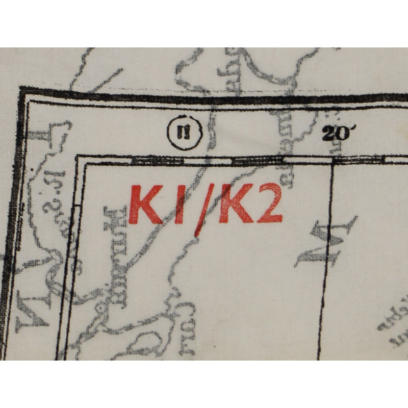 Carte d'évasion en soie, MI 9, CYRENAICA, Afrique du Nord, K1/K2