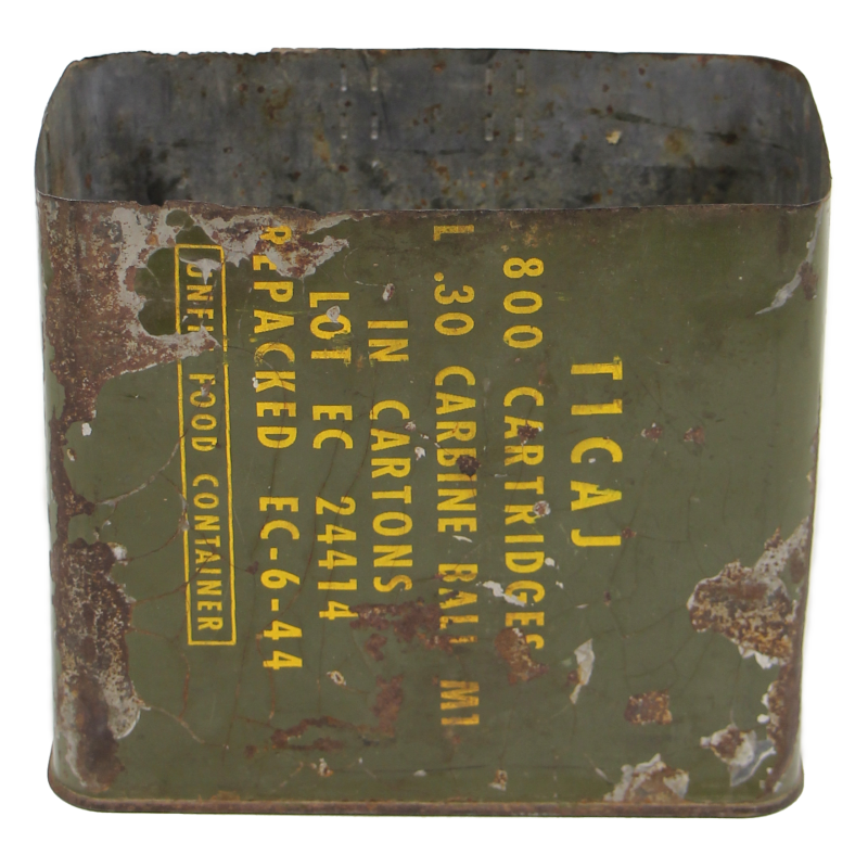 Container à munitions "Spam Can", 800 cartouches, calibre .30 M1, carabine, 1944, vide