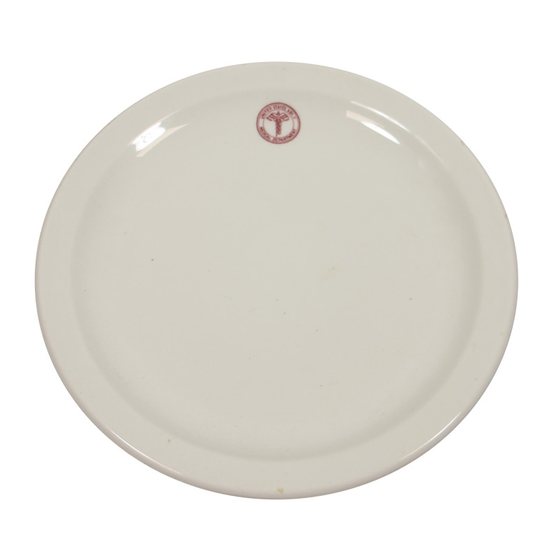 Assiette en porcelaine, US Army Medical Department, SHAL-O-RIM, 1917