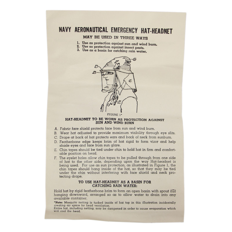Hat-Headnet, Mosquito, M-565a, US Navy