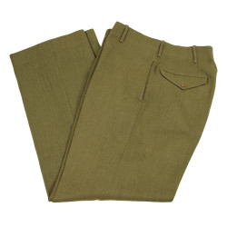Trousers, Wool Serge, OD, Size 28, Sgt. Donald Willet, Hq. Sqdn., 84th Fighter Wing, 9th Air Force, USAAF, ETO