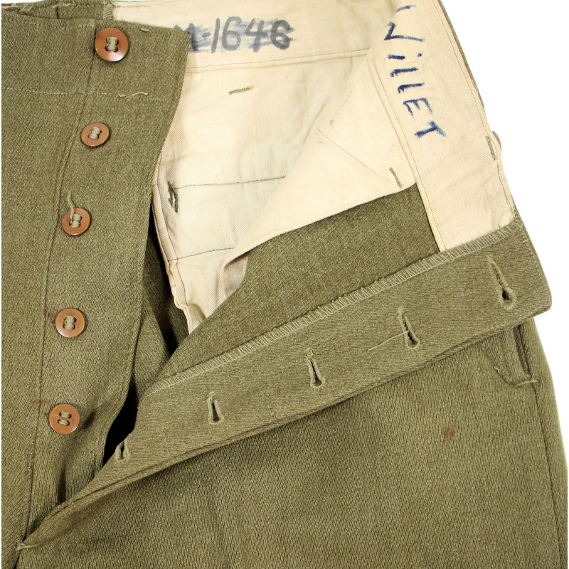 Pantalon moutarde, taille 38, Sgt. Donald Willet, Hq. Sqdn., 84th Fighter Wing, 9th Air Force, USAAF, ETO