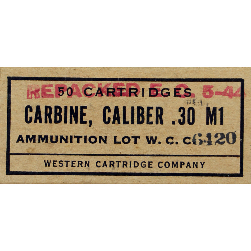 Box, Cartridge, Caliber .30 M1, WESTERN CARTRIDGE COMPANY, 1944