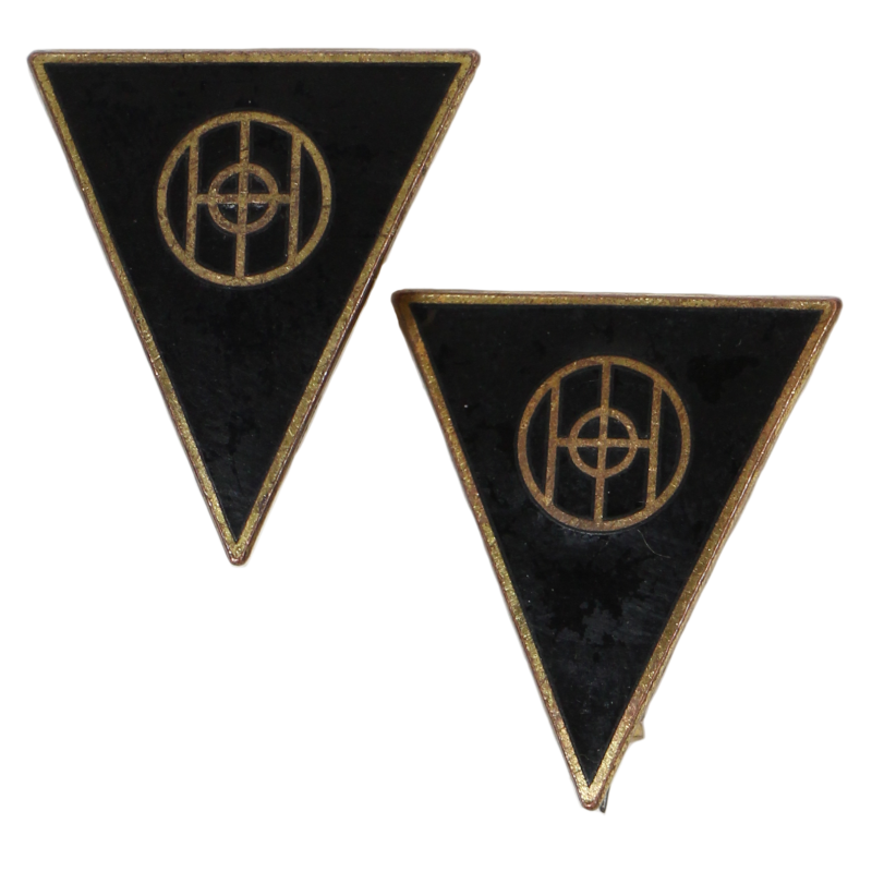 Paire de crests, 83rd Infantry Division, Omaha Beach, Carentan, Bretagne, Ardennes