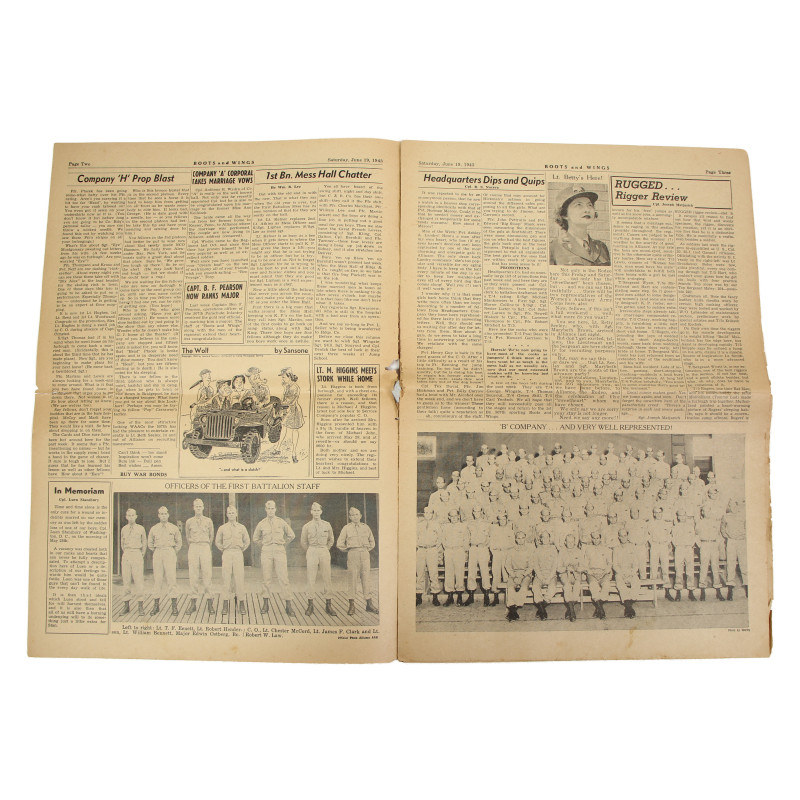Newspaper, Boots and Wings, 507th PIR, 82nd Airborne Division, June 19, 1943